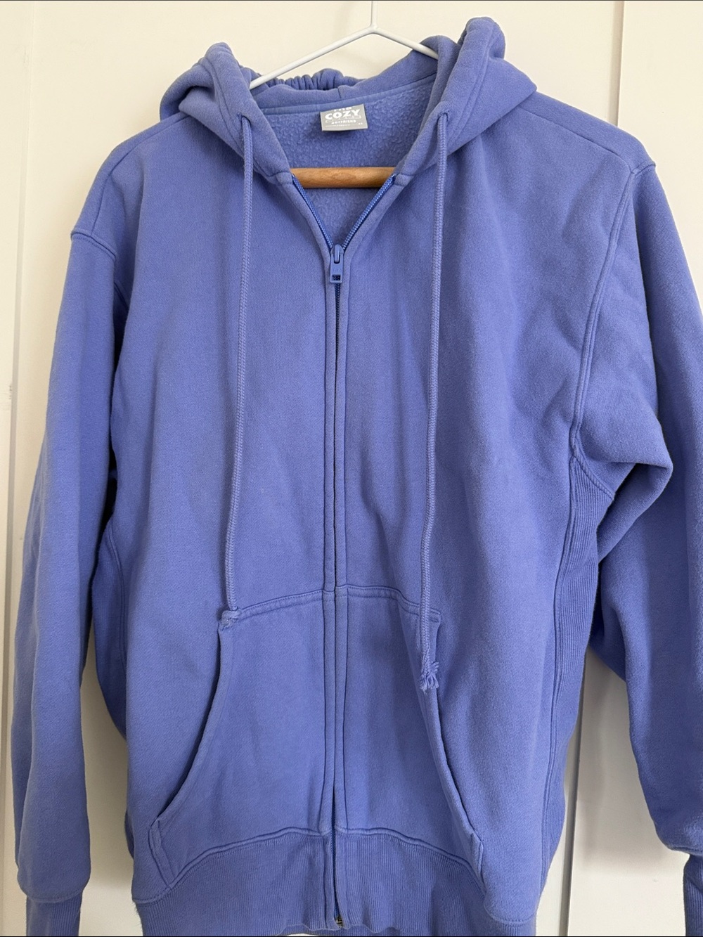 Aritzia Cozy Zip-Up Hoodie in Periwinkle
